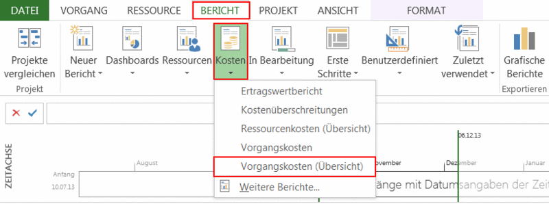 MS Project Soll-Ist-Vergleich - Berichte
