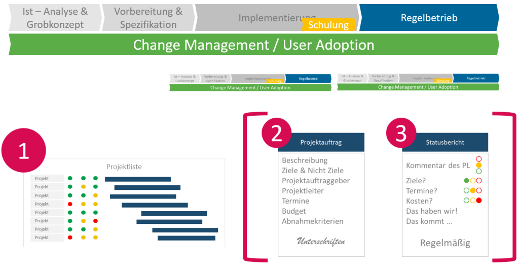 Einführung der Projektliste - Change Management / User Adoption Prozess