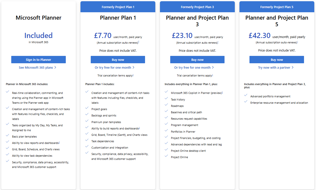 Project for the Web Becoming Planner – Licensing information from Microsoft