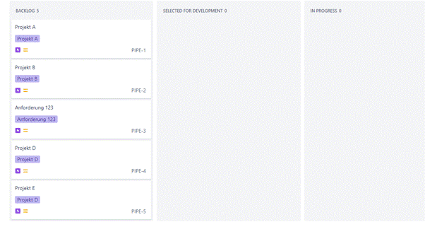 Project in Jira with subprojects – Backlog