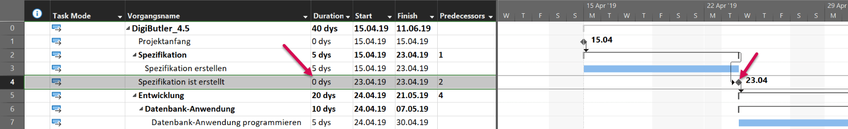 MS Project Tutorial – Creating milestones