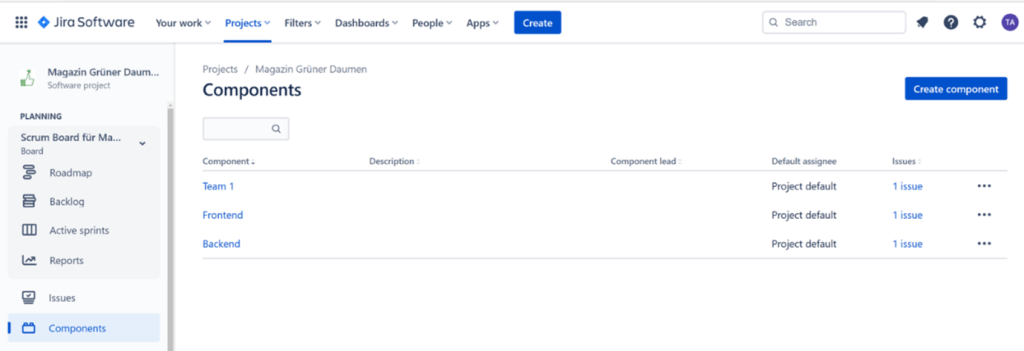 Jira Developer Confluence - Komponentenverwaltung 