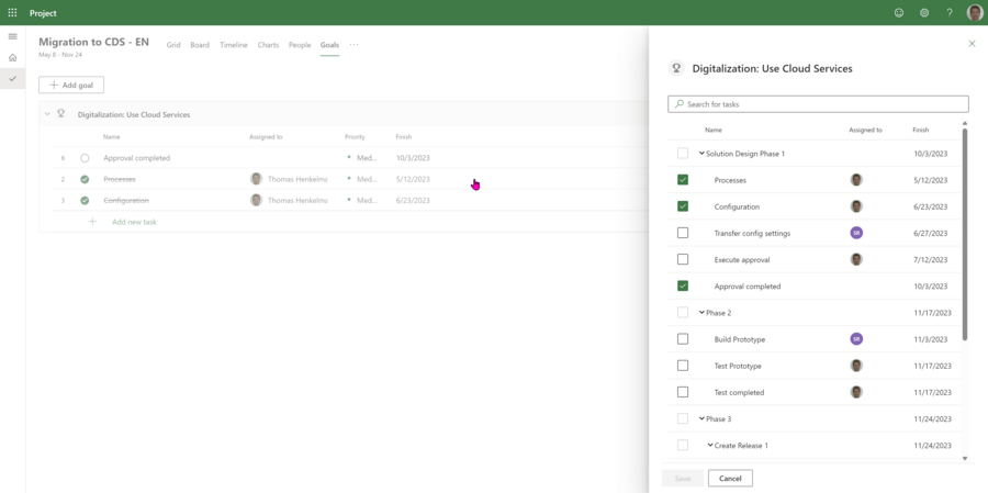 Project for the Web – Goal assignment