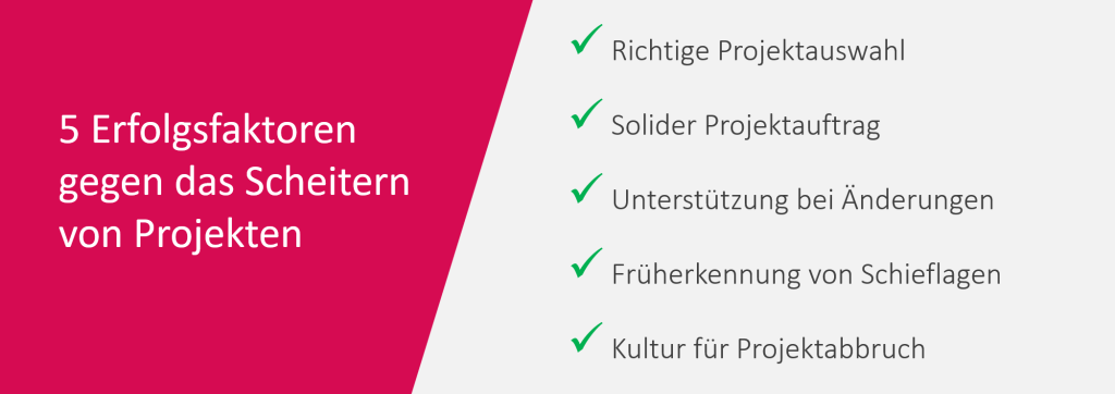 Warum scheitern Projekte - Erfolgsfaktoren gegen Scheitern von Projekten