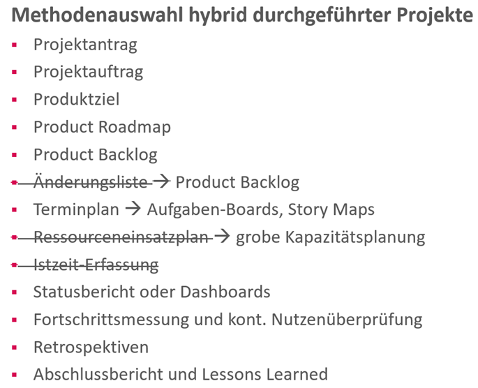 Methodenauswahl Hybrides Projektmanagement