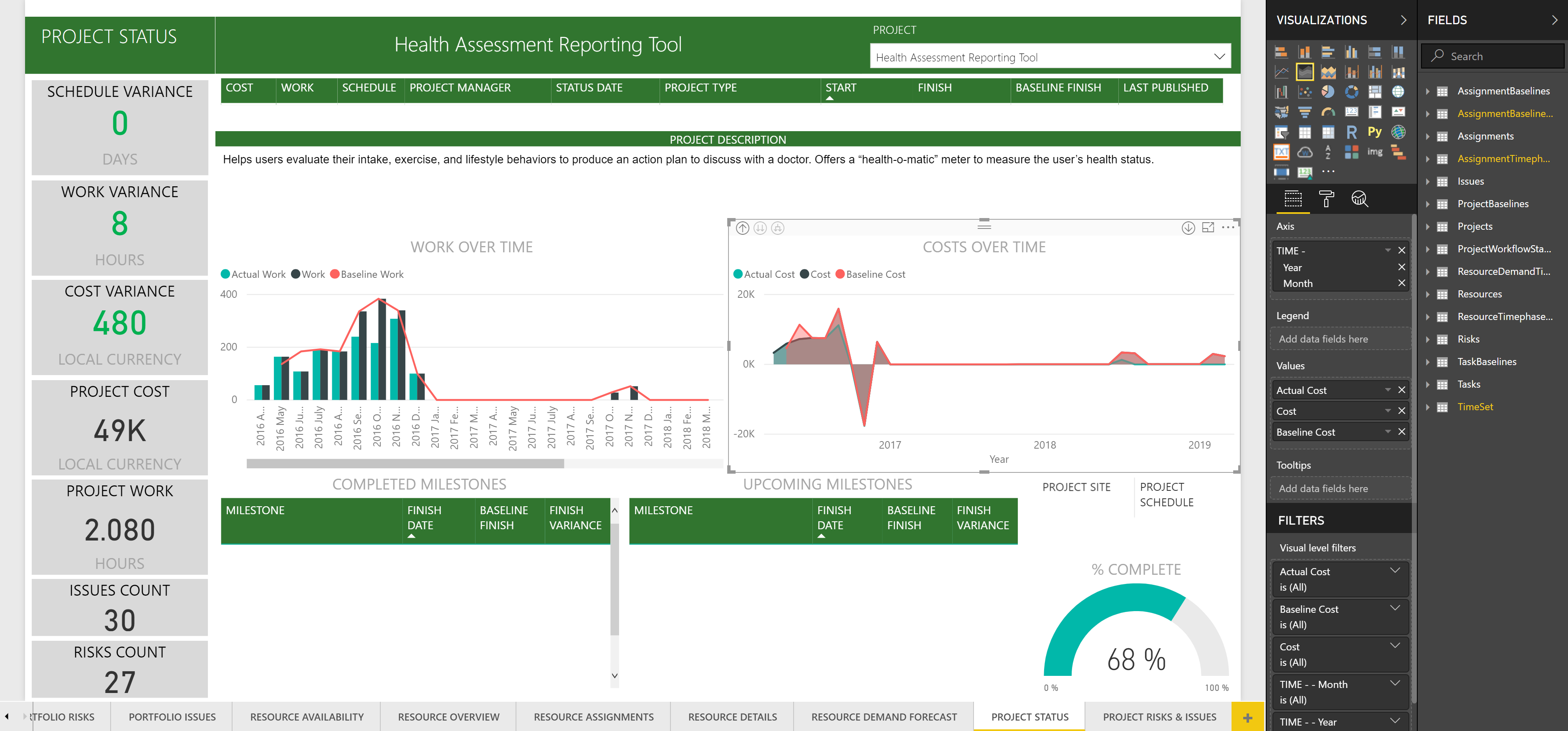 Power BI Project Status Report