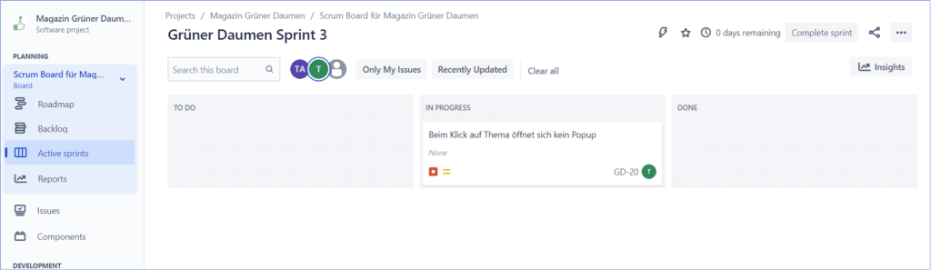 Scrum Master Jira – Quickfilter