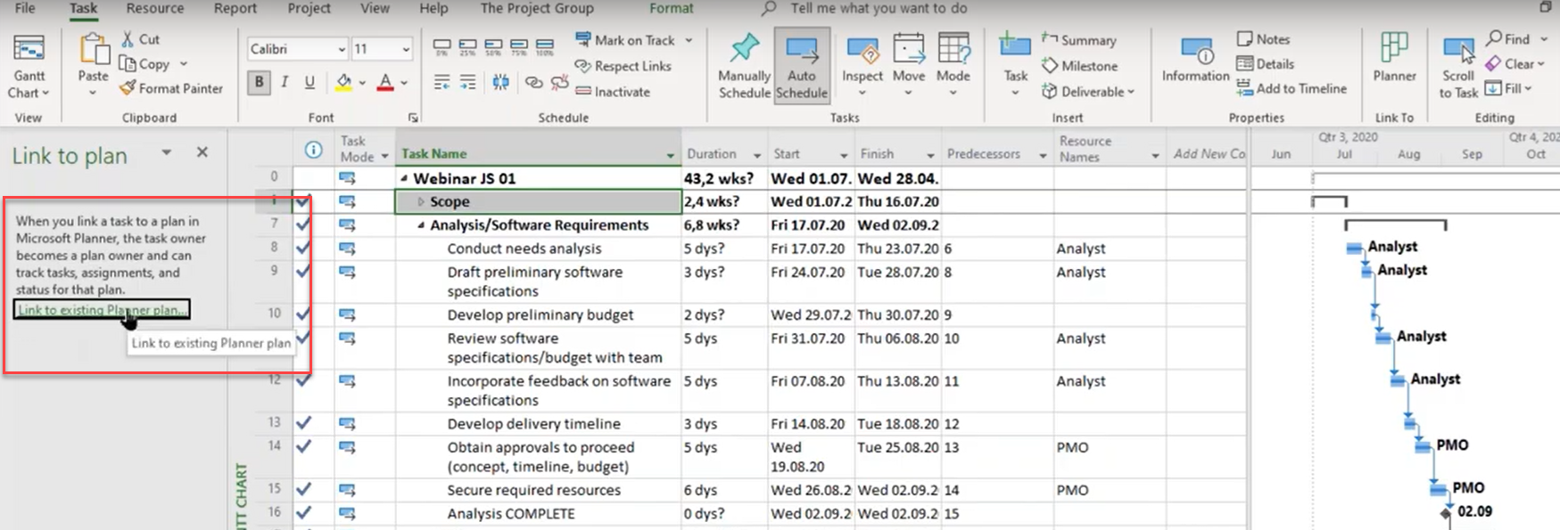 Planner Pläne: Microsoft Planner Integration mit Project Online