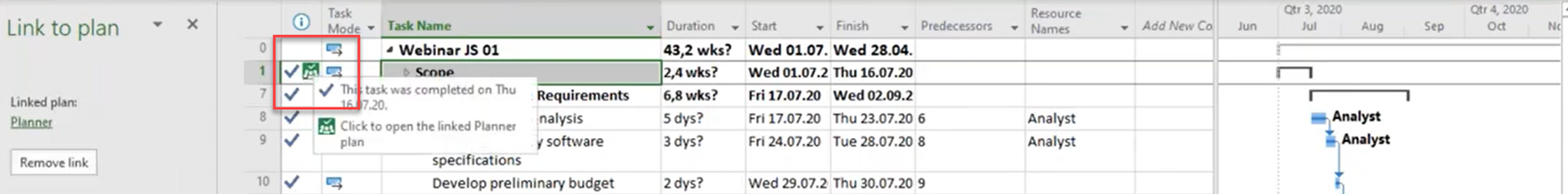 Planner Symbol: MS Planner Project Online Integration