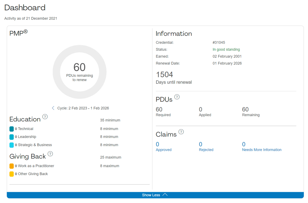 PMP Rezertifizierung