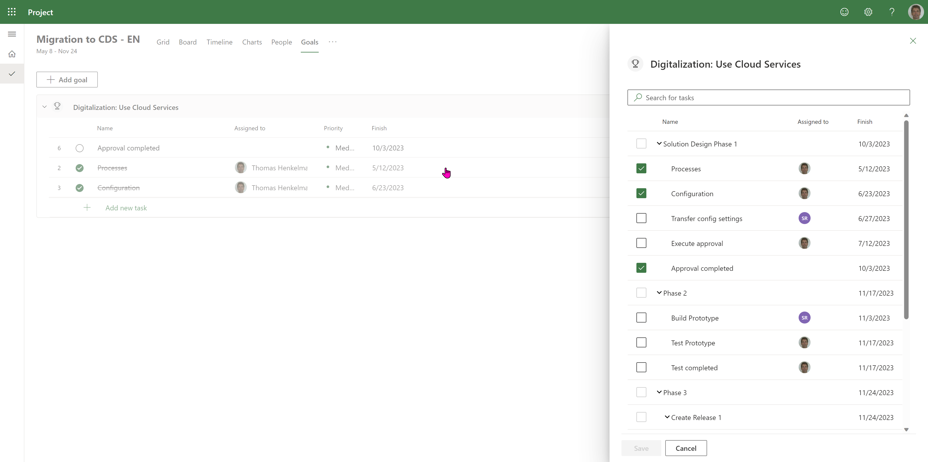Project for the Web – Goal assignment